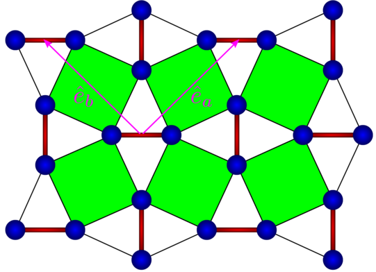 Illustration of the 2D Shastry-Sutherland lattice.