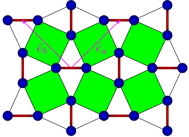 Illustration of the 2D Shastry-Sutherland lattice.