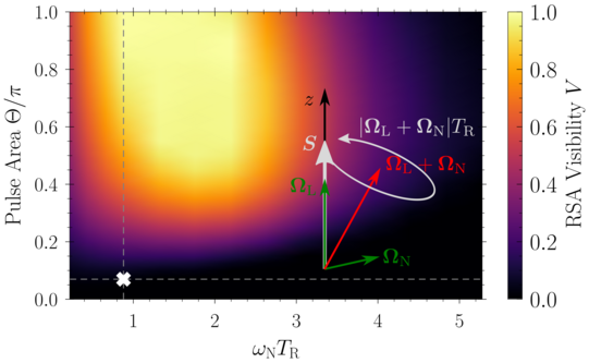 Figure showing the dependence of the resonant spin amplification visibility on experimentally controllable parameters.