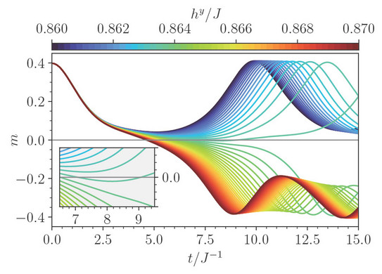 Publication Figure for "Manipulation of magnetic order parameters" showing the time evolution of the magnetization